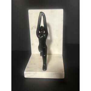 Single Yoga Pose Figurine on Marble Base Paperweight Bookend